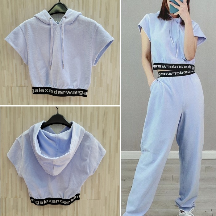 ★Alexander Wang★ブルー クロップド パーカー
