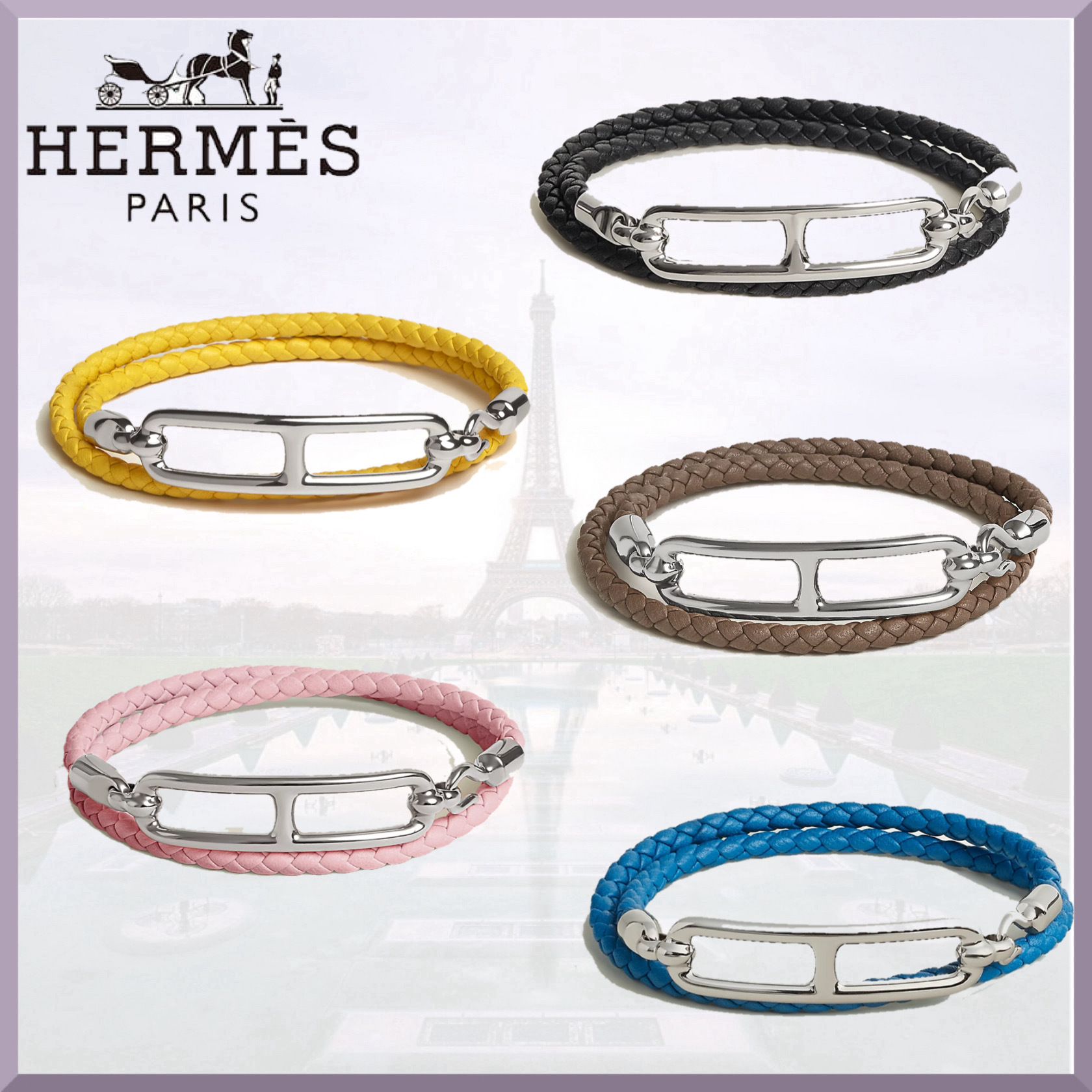 関税無し国内発送【HERMES】ブレスレット ドゥブルトゥール