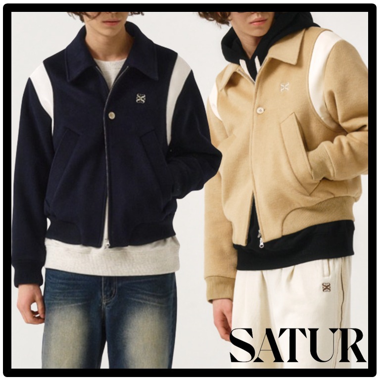 ★送料・関税込★SATUR★Percy Wool Blend Varsity Jacket★