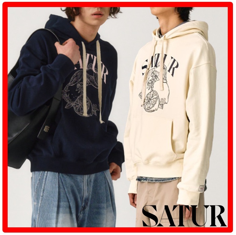 ★人気★【SATUR】★Cafri Citron Drawing Graphic Hoodi.e★