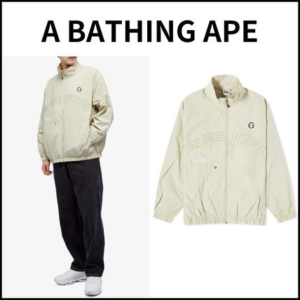 A BATHING APE More Jackets Unisex Street Style Oversized Logo Skater Style Jackets