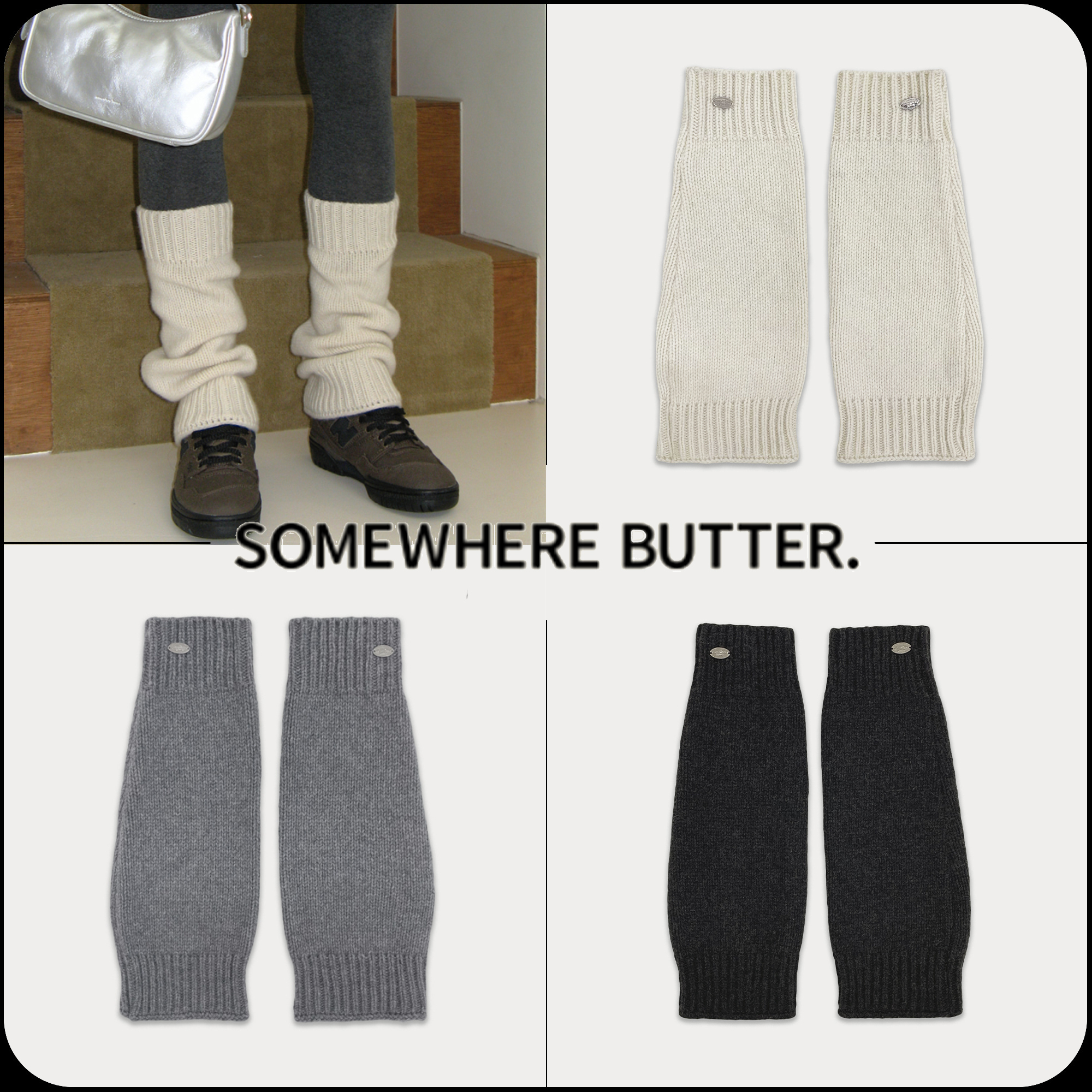 [SOMEWHERE BUTTER]★wool pendant leg warmer