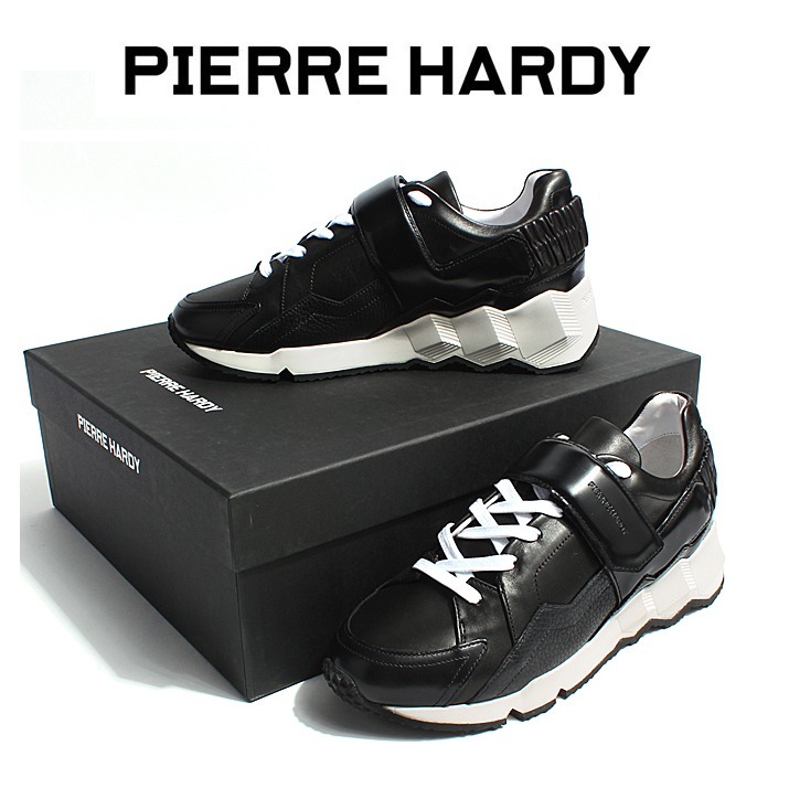 セール●Pierre Hardy●ベルクロレザースニーカー●ブラック