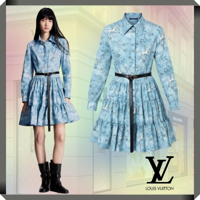 国内発送】*ZARA* ザラ ベルトストライプ シャツワンピース