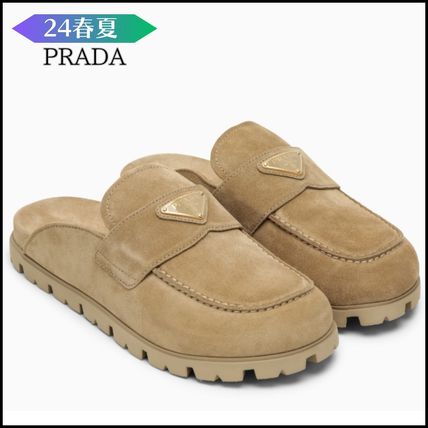PRADA トライアングルロゴ アーモンド トゥスリッポン イタリア PRADA(プラダ) スリッポン(レディース) - 海外通販のBUYMA