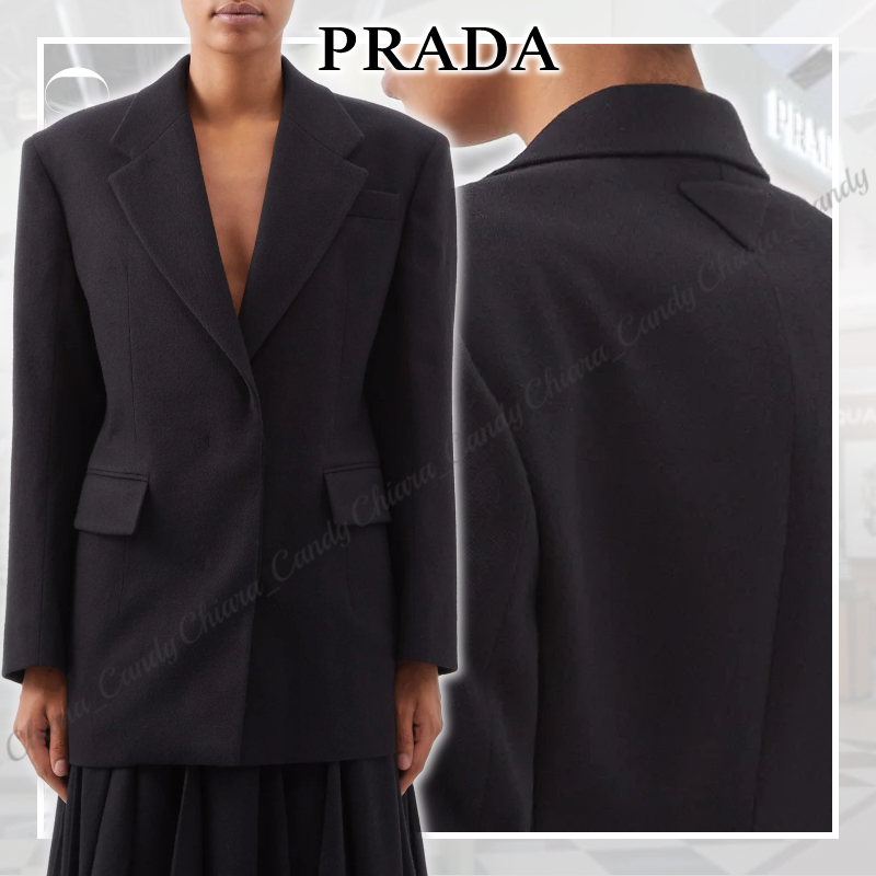 【23AW】PRADA_woman / ウール ツイル ジャケット / Black