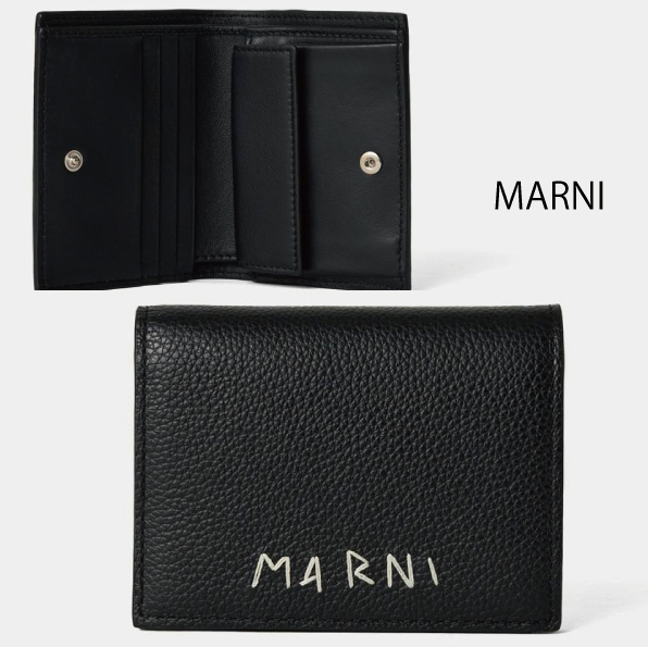 【MARNI】LEATHER BIFOLD WALLET 2つ折り財布 小銭入れ付き