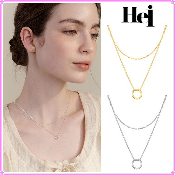 【Hei】circle layered necklace〜サークルレイヤードネックレス