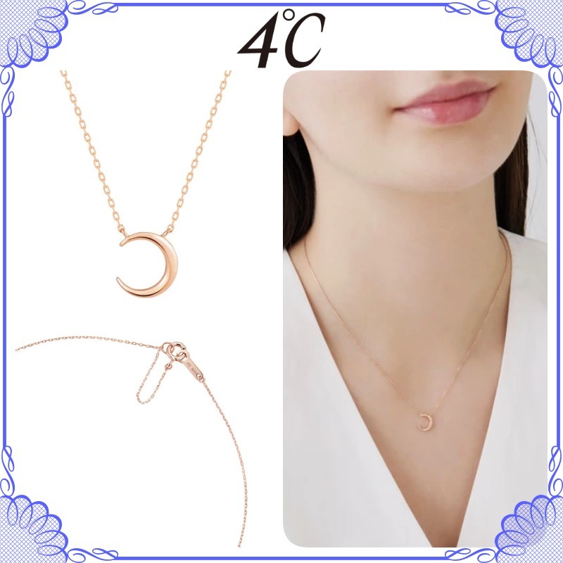 大人気!! 4℃ シルバー クレセントムーン ネックレス