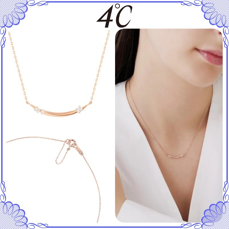 大人気!! 4℃ シルバー キュービックジルコニア ネックレス
