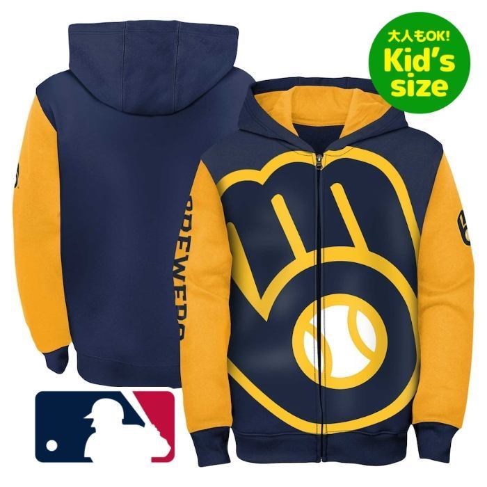 MLB キッズ用パーカー 子供用トップス ブリュワーズ