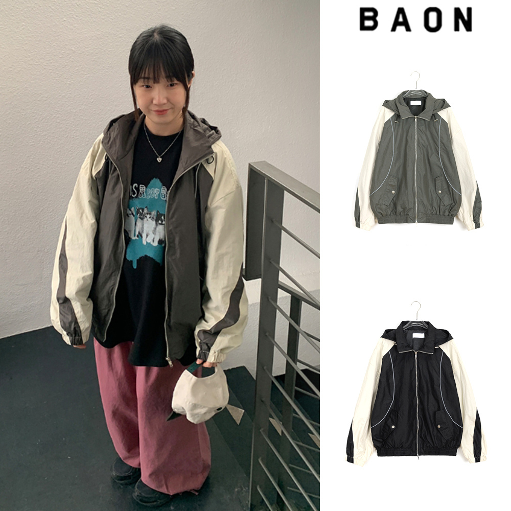 【BAON】[unisex] Tsuta Two Way String Hood Wind Jumper