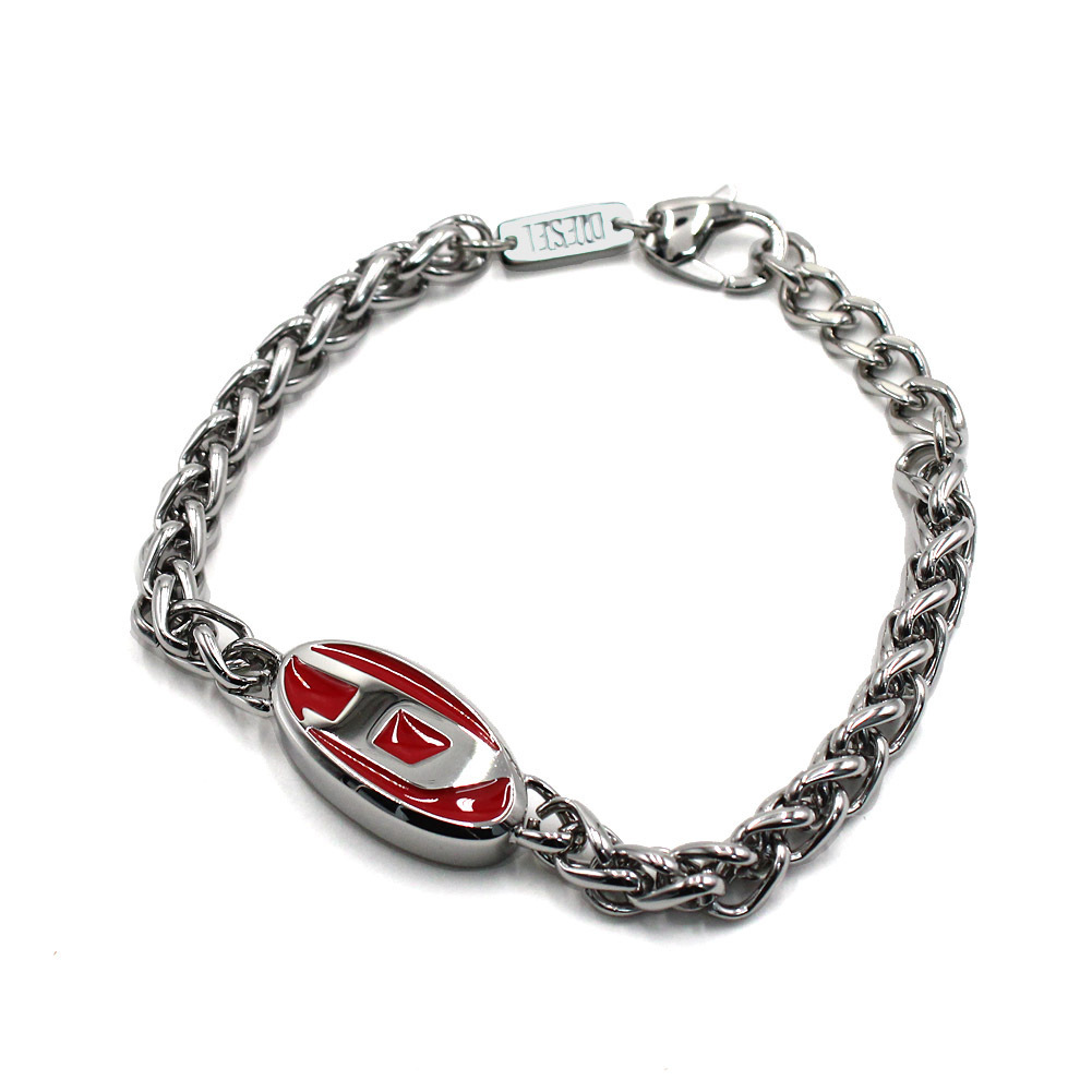 DIESEL ブレスレット DX1445040 シルバー×レッド