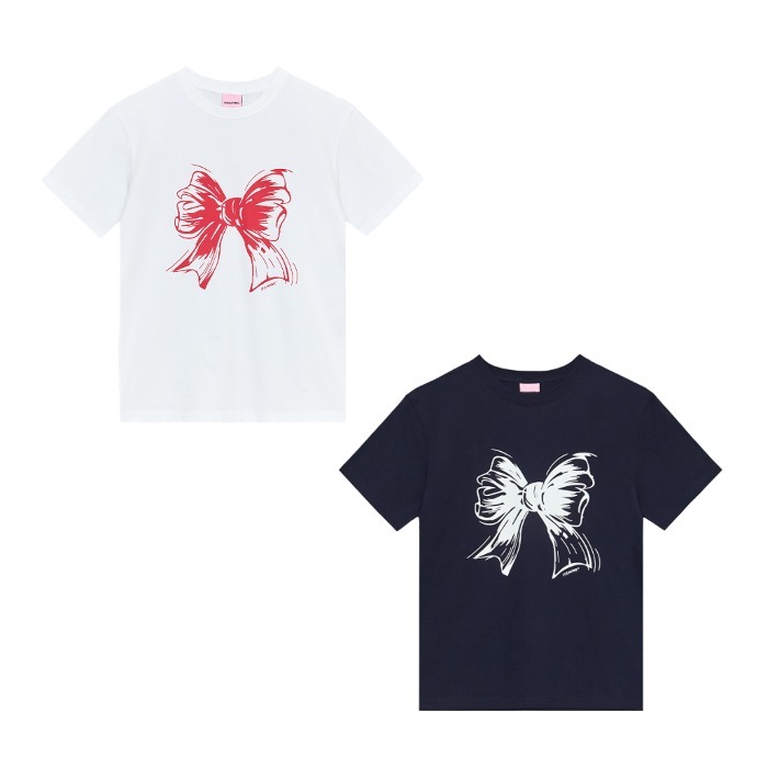 ITZAVIBE☆RIBBON LOGO SLIM FIT T SHIRT