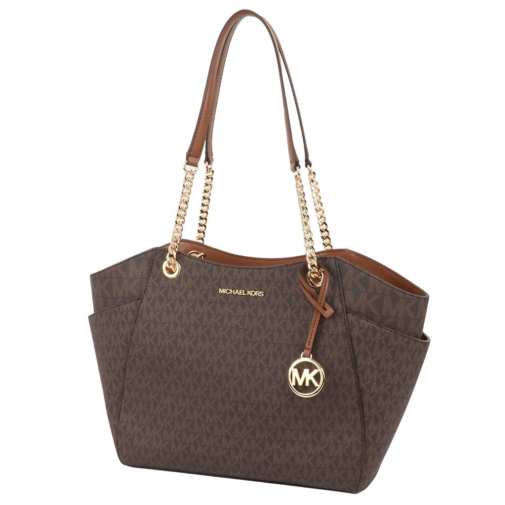 【国内即発】マイケルコース JET SET TRAVEL CHAIN TOTE BROWN