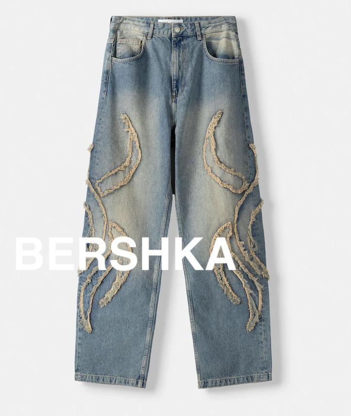 ★ドイツ発*BERSHKA*新作*フレイドパネルバギーデニム★