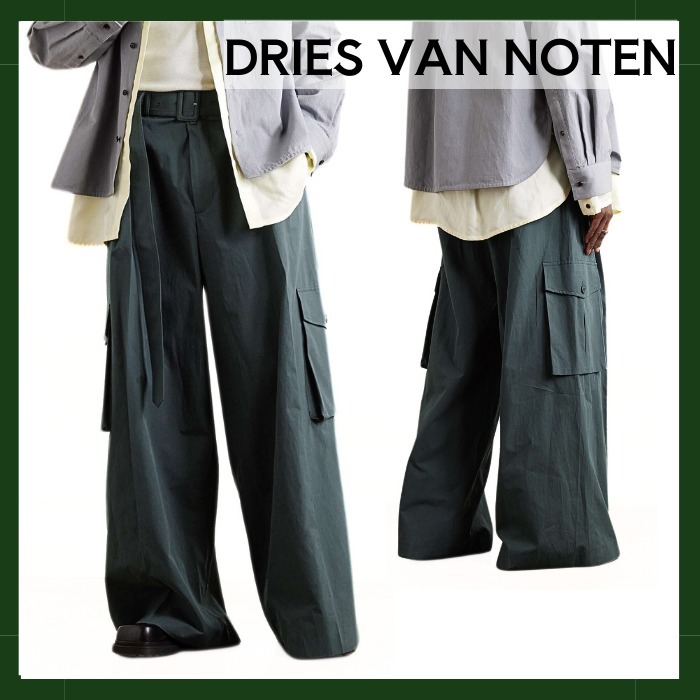 DRIES VAN NOTEN】ワイドレッグ プリーツ カーゴ パンツ パンツ