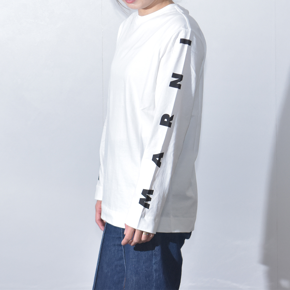 マルニ Tシャツ キッズ レディース ロゴ 長袖 綿100％ M01066