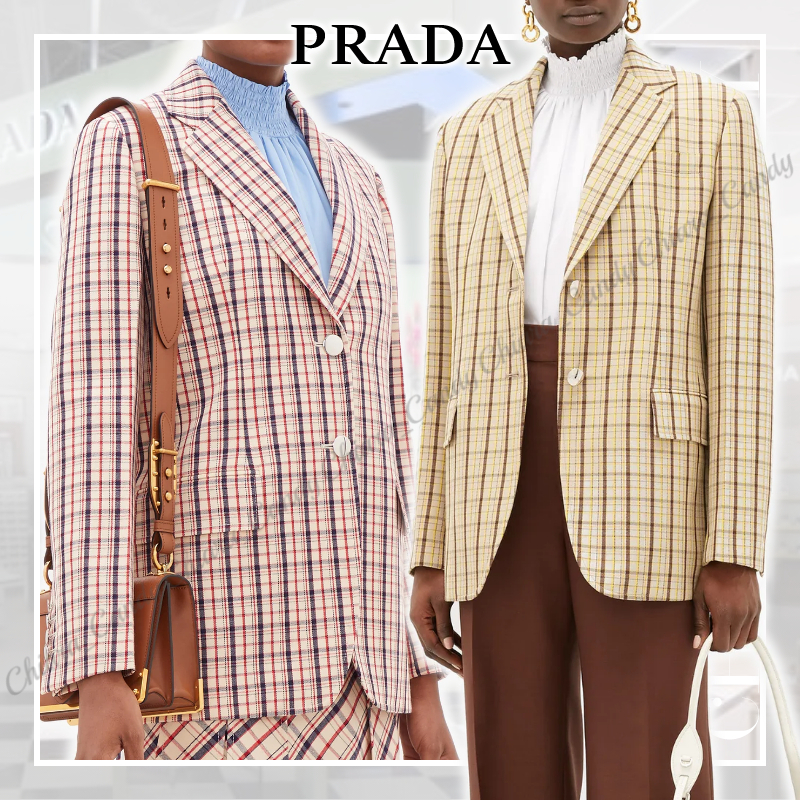 【20SS】PRADA_woman / チェック ウールツイル ブレザー