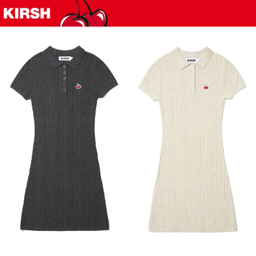 ★2024SS新作★KIRSH★SMALL CHERRY CABLE KNIT DRESS