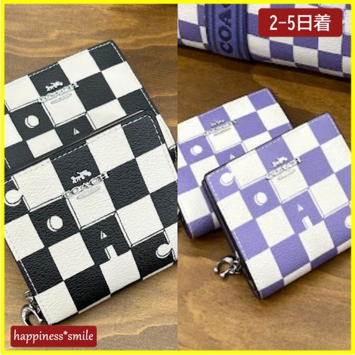 COACHコーチ/スナップ ウォレット・チェッカーボード プリント