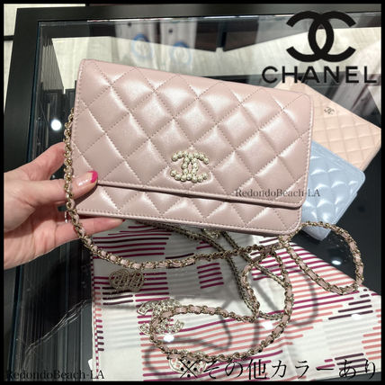 CHANEL Shoulder Bags Casual Style Unisex Calfskin Street Style 2WAY Chain Plain