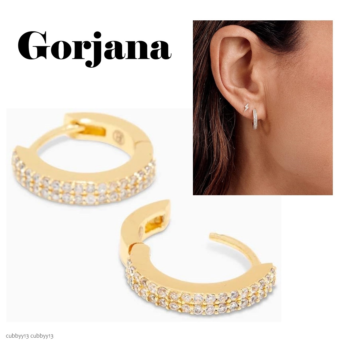 Gorjana【センスUP☆】Wilder Shimmer Bar Huggie ピアス