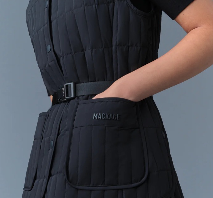 カラバリ＆サイズ豊富★MACKAGE★【HELIA】マルチシーズンベスト Helia, Light down vertical quilted vest | Mackage® US