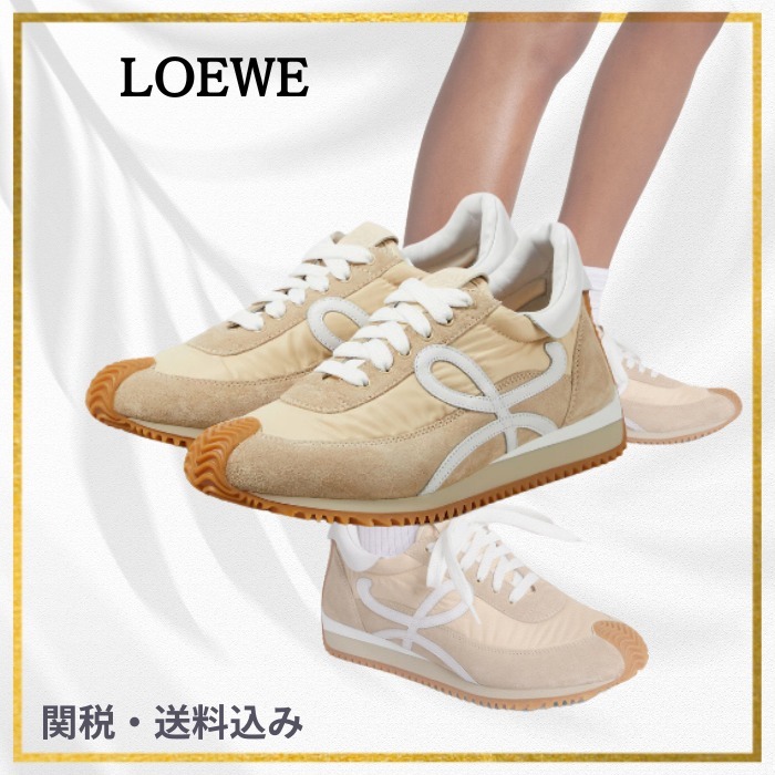 関税込【LOEWE】フロー ランナー ナイロン＆スエード スニーカー