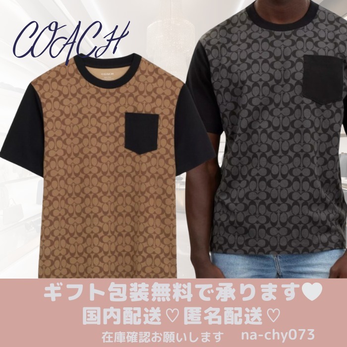 【匿名発送】メンズ人気☆COACH シグネチャー Tシャツ