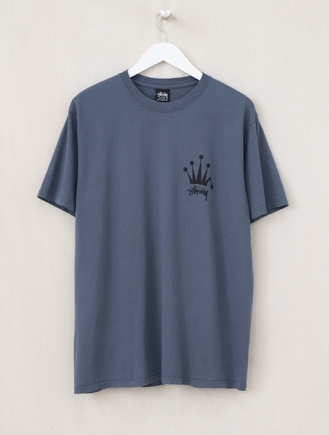 【STUSSY】Regal Crown Pig. Dyed Tee (Indigo)