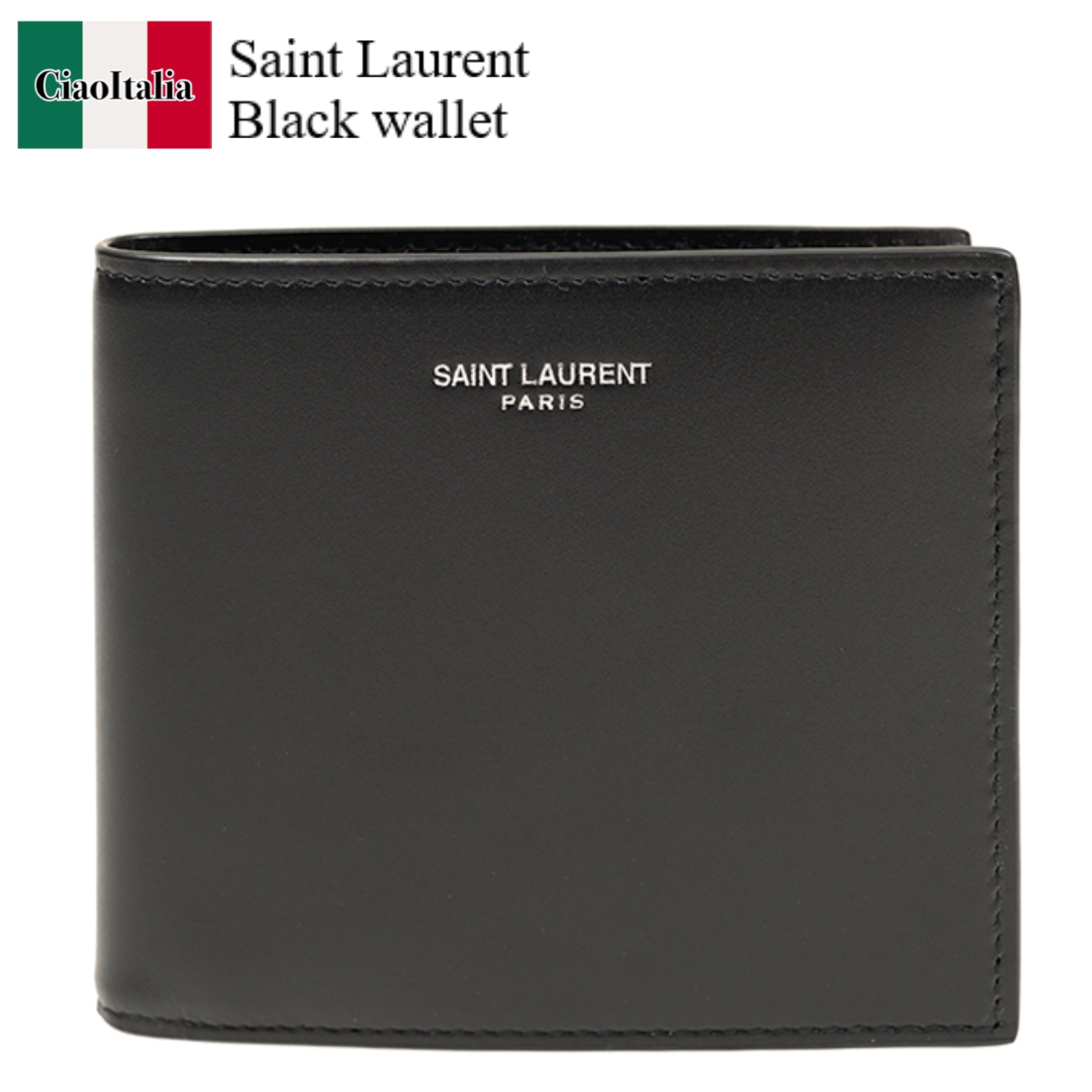 折りたたみ財布 Saint Laurent Black wallet