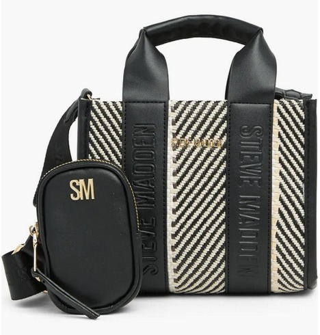 Steve Madden ロゴ ポーチ付 編み込み生地 2WAYクロスボディ
