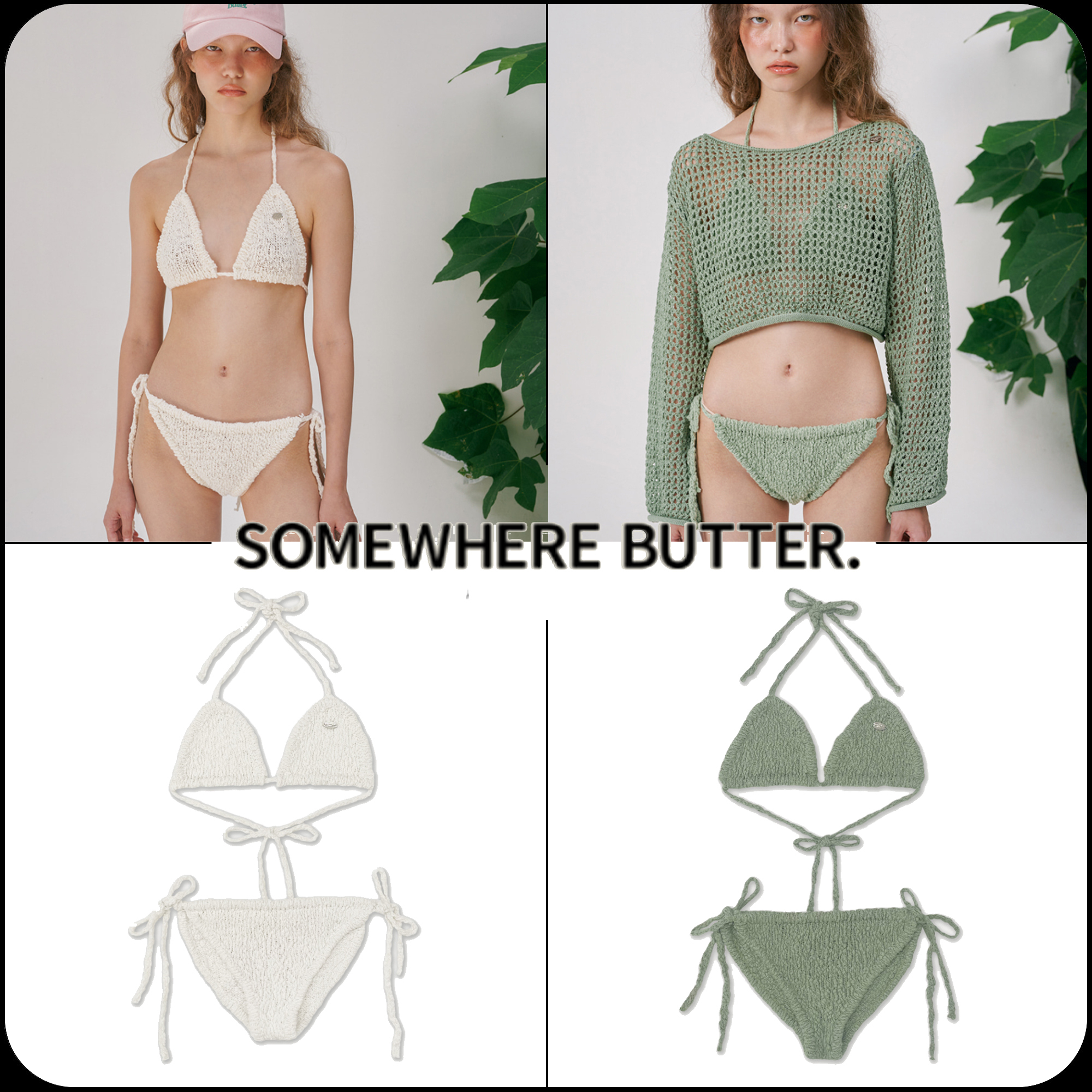 [SOMEWHERE BUTTER]★bubble knit bikini