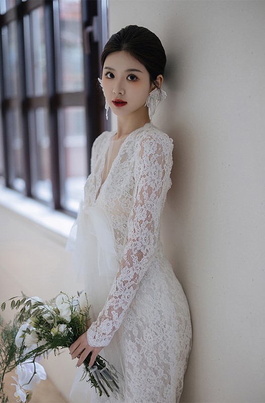 背中見えレースウェディングドレス結婚式 背中見えレースウェディングドレス結婚式 ブライダル・パーティー