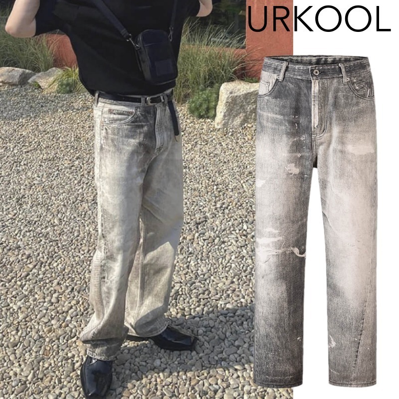☆関税/送料込み☆【URKOOL】サードカット プリント ジーンズ