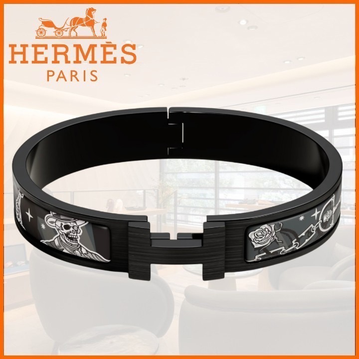 オールブラックHermes クリックHH/セ・ラ・フェットブレスレット