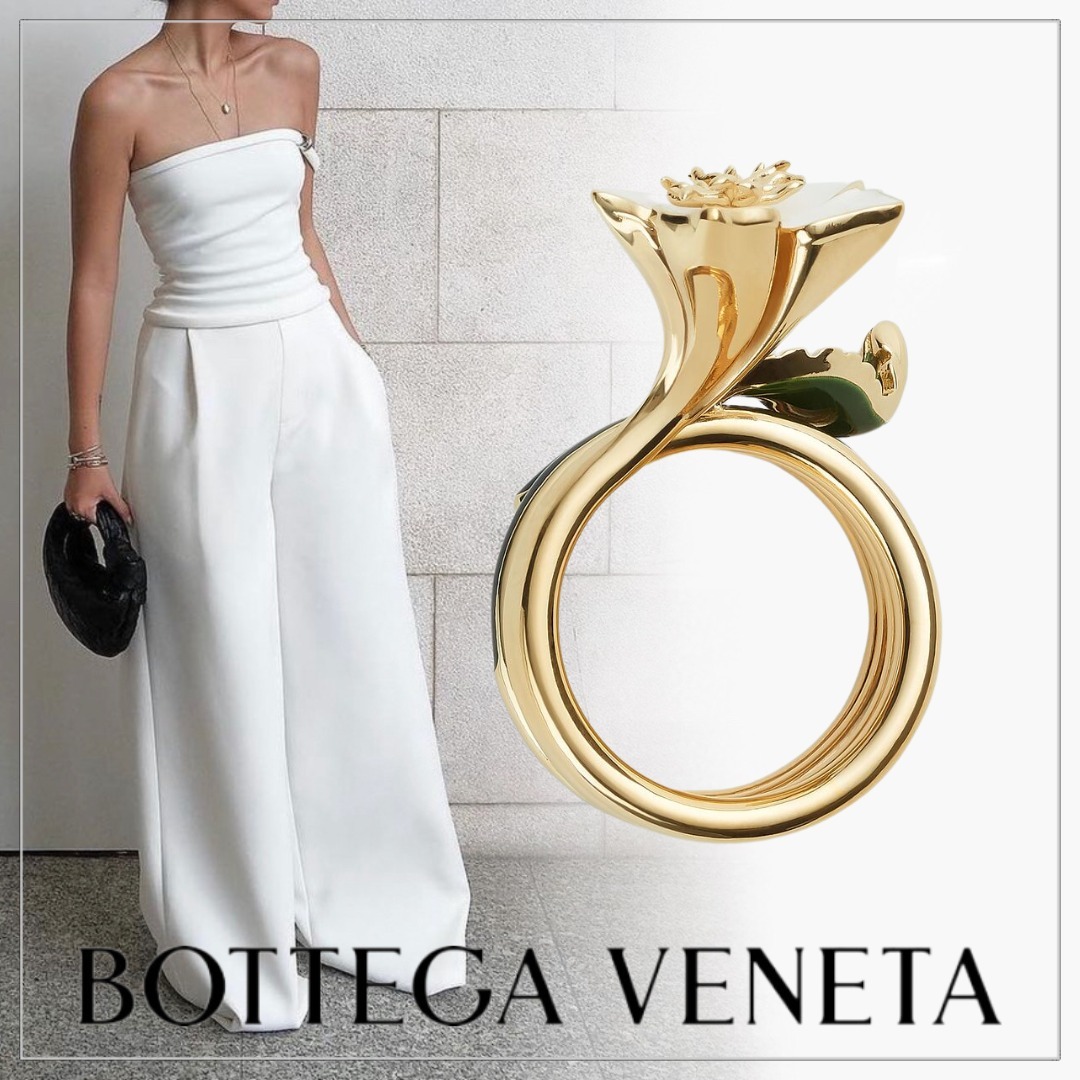 【話題】BOTTEGA VENETA◆スターリングシルバー フラワーリング