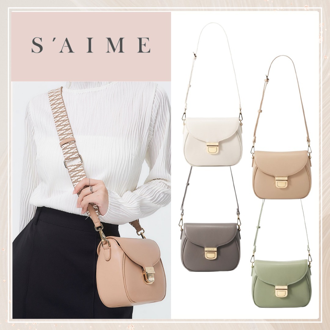 追跡有★S'AIME 本革 2WAYストラップ バックルサドルバッグ