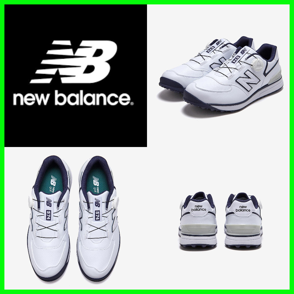 ★New Balance Golf 574 BOA White Navy - 2E Wide★
