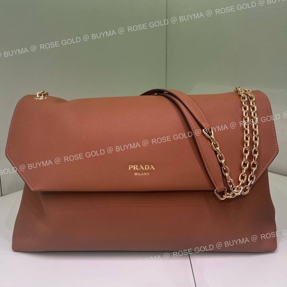 本物保証/PRADA ビッグ レザー ショルダーバッグ 上品 大人気