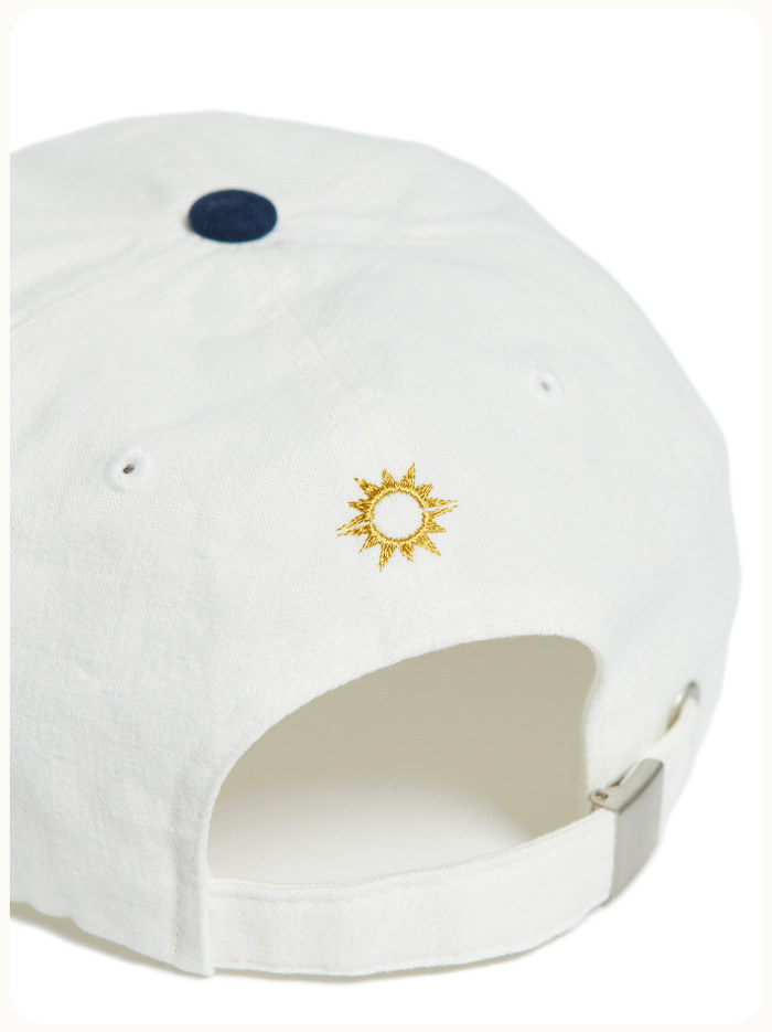 Hello Sunrise HSアーチロゴ 6パネルキャップ Cream Soup Ivory Hello Sunrise ウォッシュドHSアーチロゴ6パネルキャップ [23FW