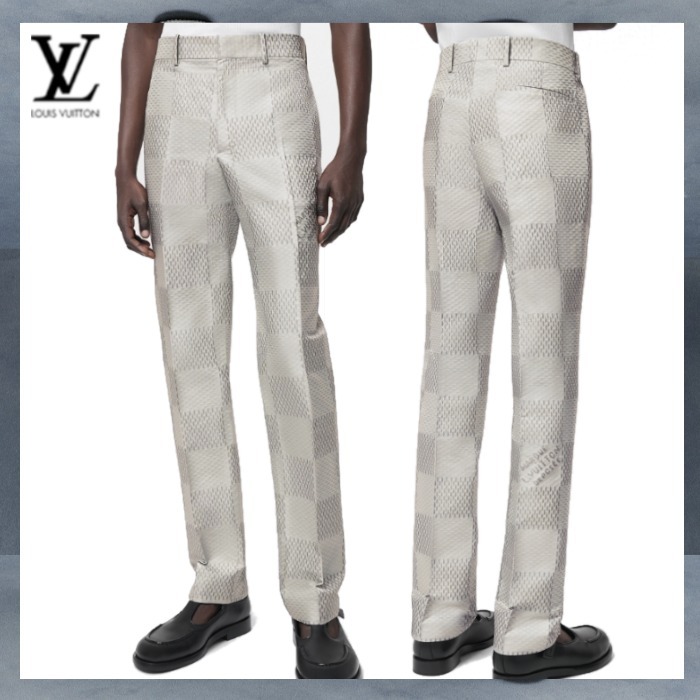 Louis Vuitton 24SS《ダミエ ナイロンパンツ》グレー DHL 直営店