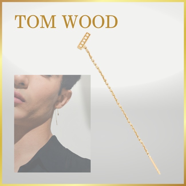 [TOMWOOD★Sleek Ear Chain Gold Diamonds 64mm★2024ss] 送料込
