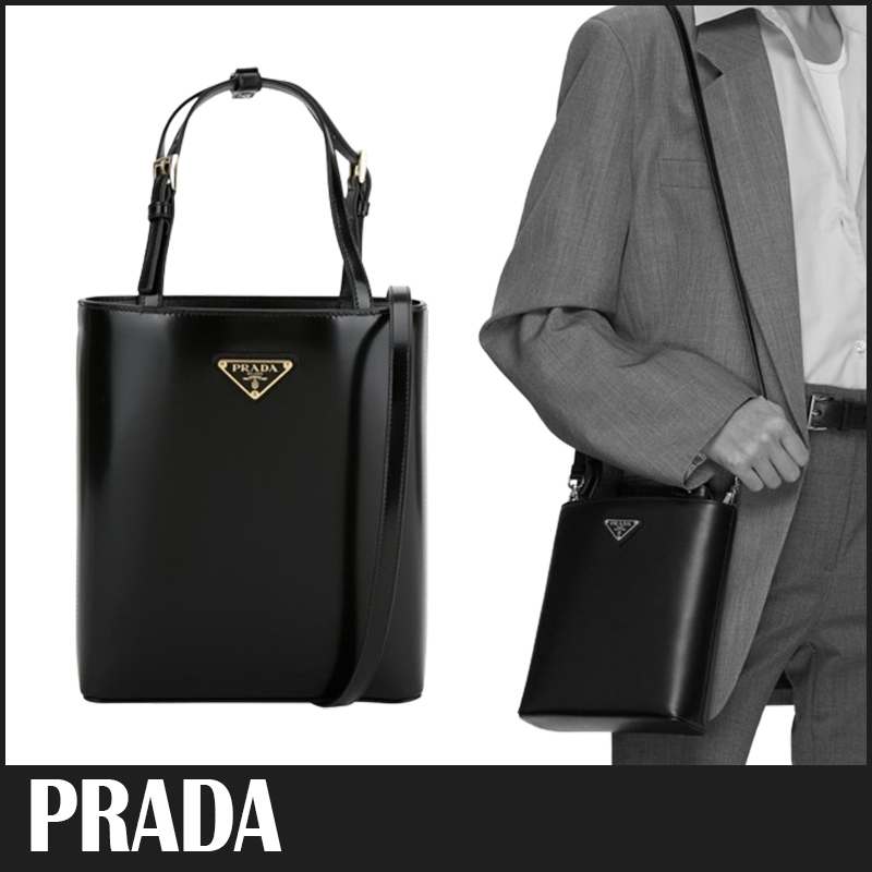 ☆送料関税込☆PRADA ロゴ ミニ レザー トート ショルダーバッグ