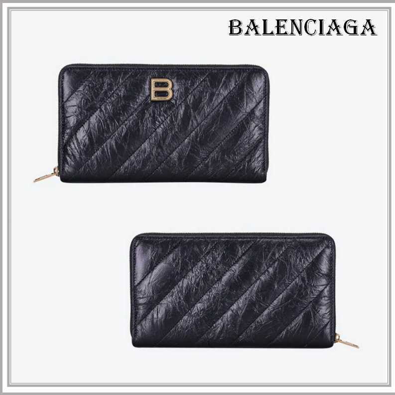 【関税込】◆BALENCIAGA バレンシアガ◆CRUSH キルテッド 長財布