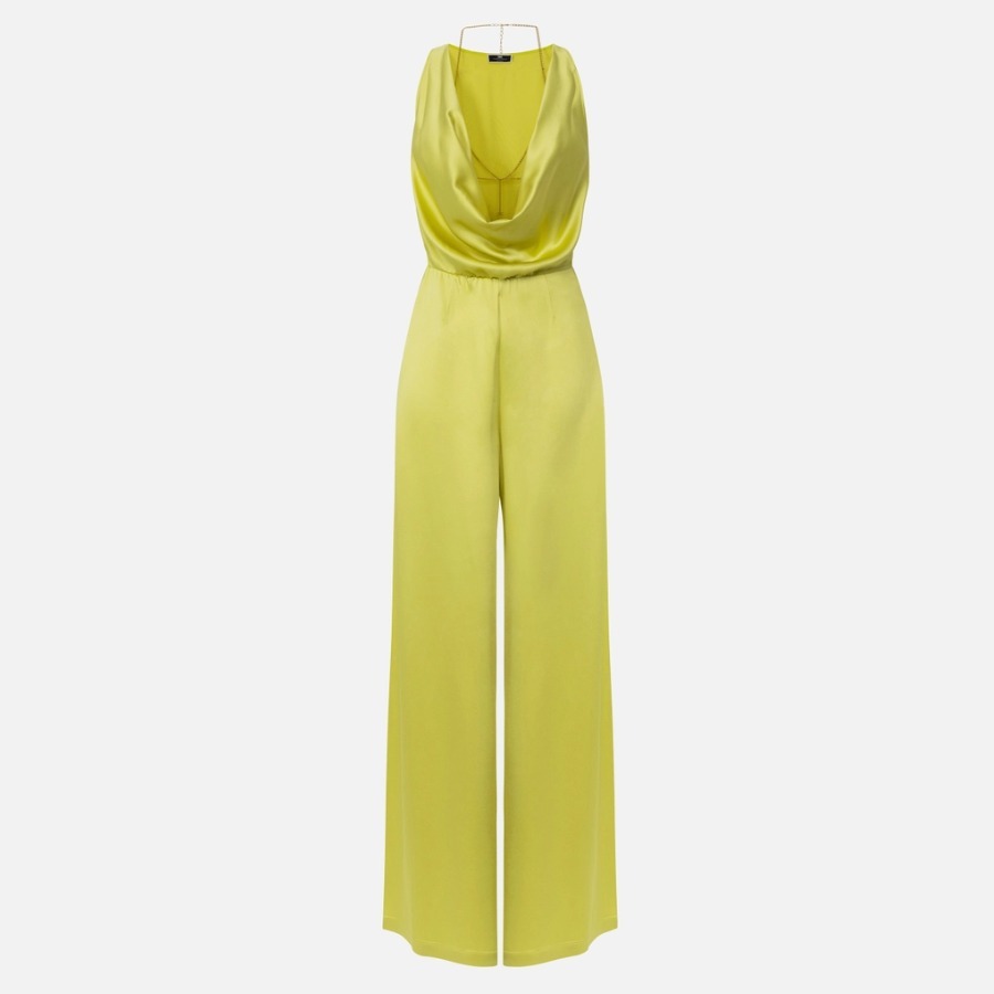 （ELISABETTA FRANCHI）クレープジャンプスーツ ☆完売必至☆】ELISABETTA FRANCHI ☆ クレープジャンプスーツ