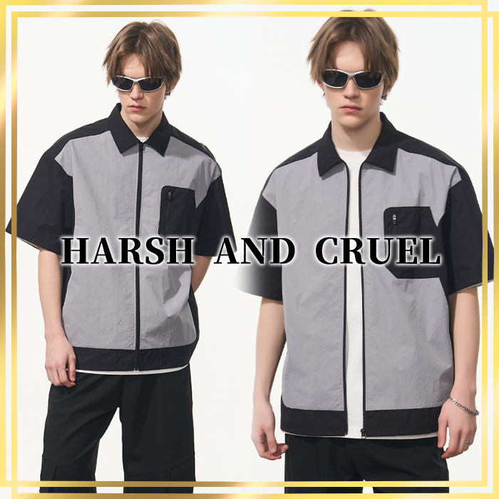 国内発/日本未入荷☆HARSH AND CRUEL☆ストリート ジップ シャツ