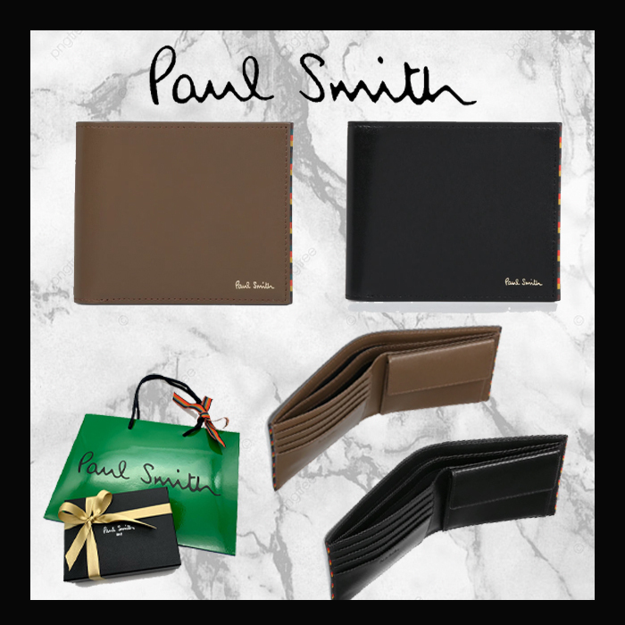 すぐ届く☆【Paul Smith】ブライトストライプトリム 2つ折り財布