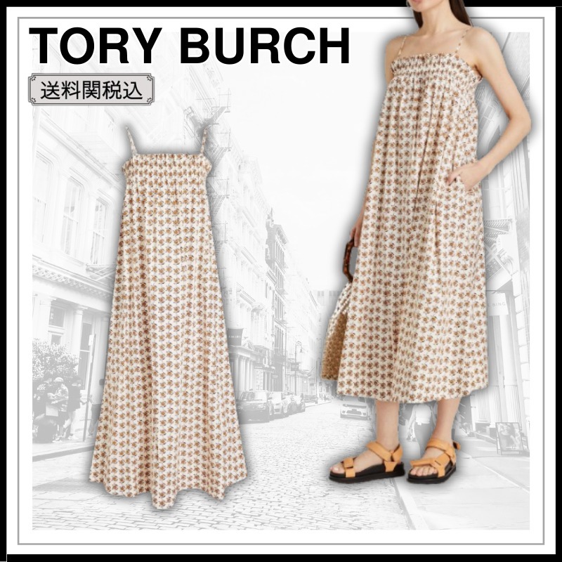 Tory Burch★コットン混ポプリン ミディワンピース